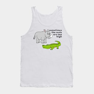 Rhinoceros and Crocodile life quote Tank Top